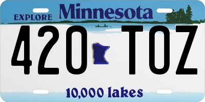 MN license plate 420TOZ