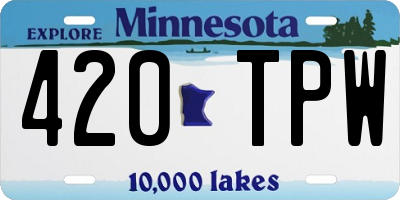 MN license plate 420TPW