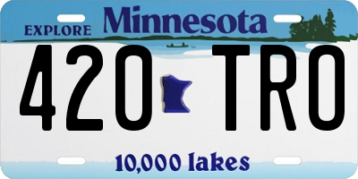 MN license plate 420TRO