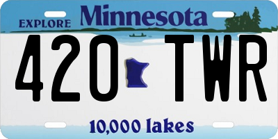 MN license plate 420TWR
