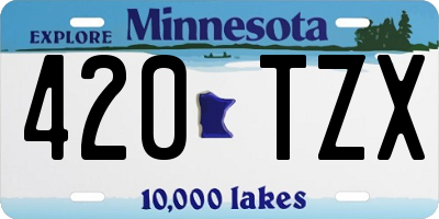MN license plate 420TZX