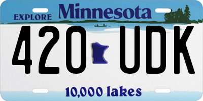 MN license plate 420UDK