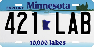 MN license plate 421LAB