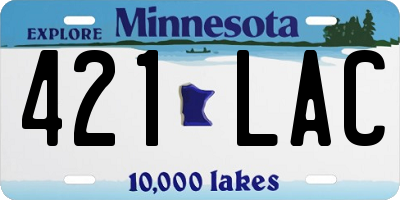 MN license plate 421LAC