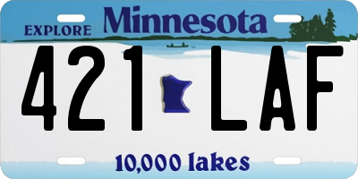 MN license plate 421LAF