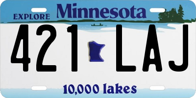 MN license plate 421LAJ