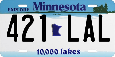 MN license plate 421LAL