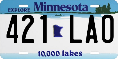 MN license plate 421LAO