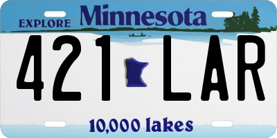 MN license plate 421LAR