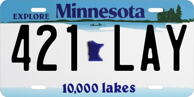 MN license plate 421LAY