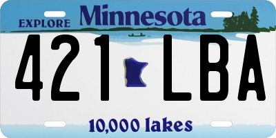 MN license plate 421LBA