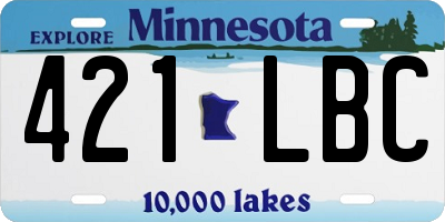 MN license plate 421LBC