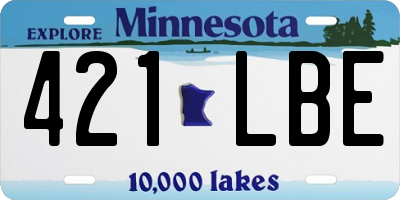 MN license plate 421LBE