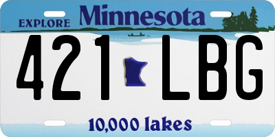 MN license plate 421LBG
