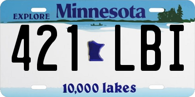 MN license plate 421LBI