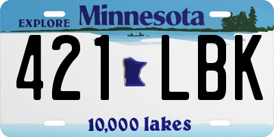 MN license plate 421LBK