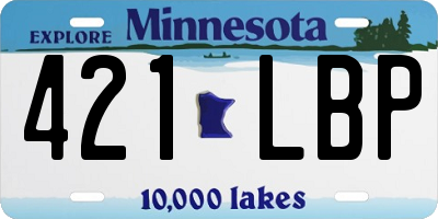 MN license plate 421LBP