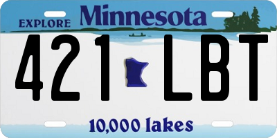 MN license plate 421LBT