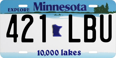 MN license plate 421LBU