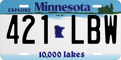 MN license plate 421LBW