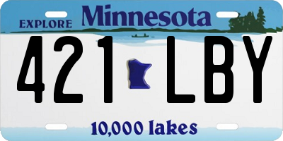 MN license plate 421LBY
