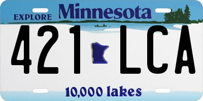 MN license plate 421LCA