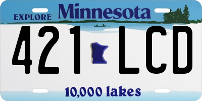 MN license plate 421LCD