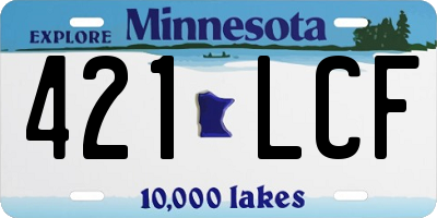 MN license plate 421LCF