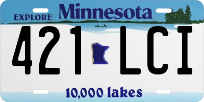 MN license plate 421LCI