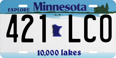 MN license plate 421LCO