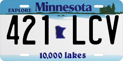MN license plate 421LCV