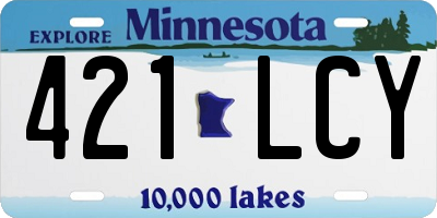 MN license plate 421LCY