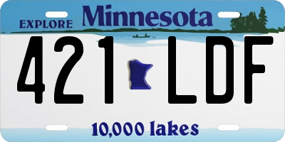 MN license plate 421LDF