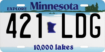 MN license plate 421LDG