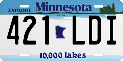 MN license plate 421LDI