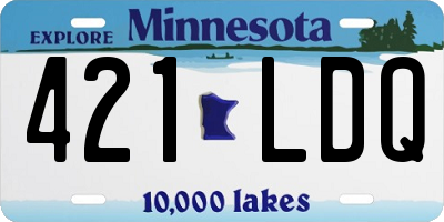 MN license plate 421LDQ