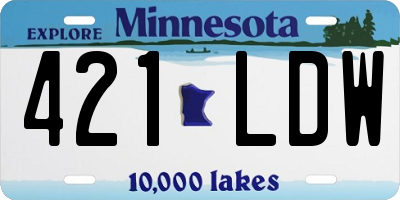 MN license plate 421LDW