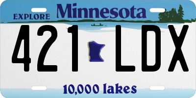 MN license plate 421LDX