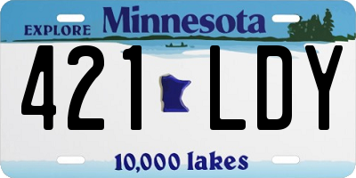 MN license plate 421LDY