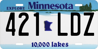 MN license plate 421LDZ