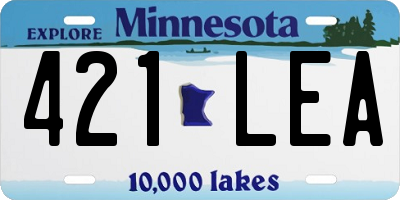 MN license plate 421LEA