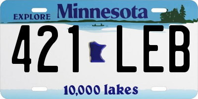 MN license plate 421LEB