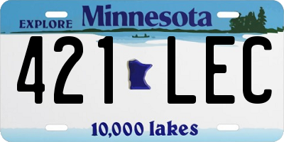 MN license plate 421LEC