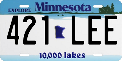 MN license plate 421LEE