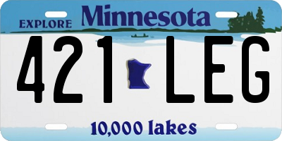 MN license plate 421LEG