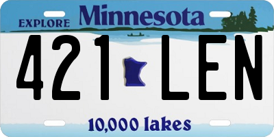 MN license plate 421LEN