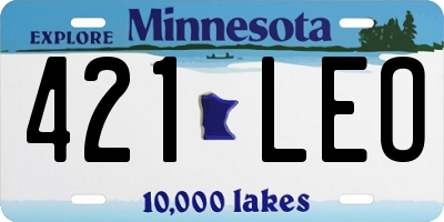 MN license plate 421LEO