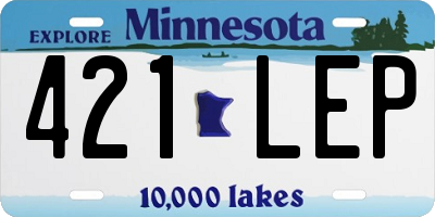 MN license plate 421LEP