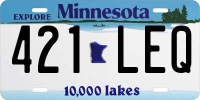 MN license plate 421LEQ