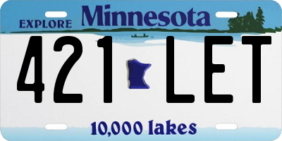 MN license plate 421LET